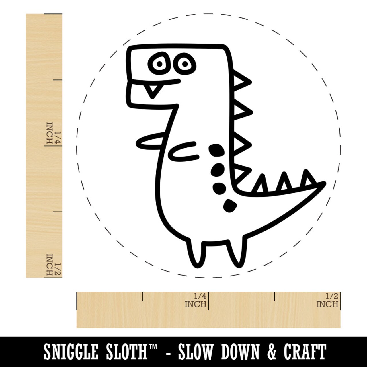 Tyrannosaurus Rex Dinosaur Doodle Self-Inking Rubber Stamp for Stamping Crafting Planners